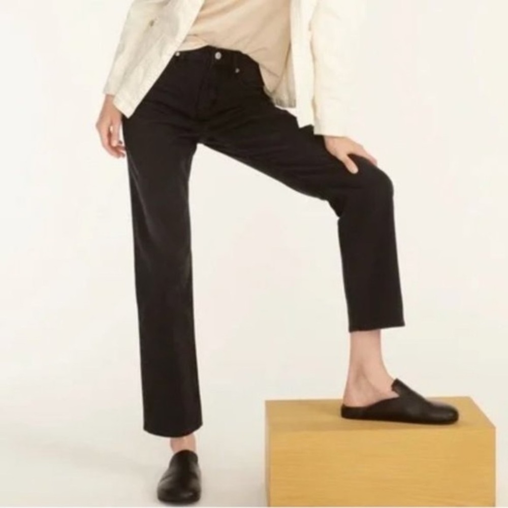 J. Crew 90s Classic Corduroy Straight High Rise Pants Plus Size 32 Black Neutral